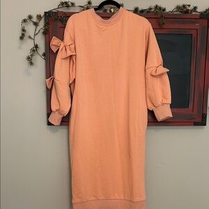 Chic Long Sleeve Dress with Bow Details